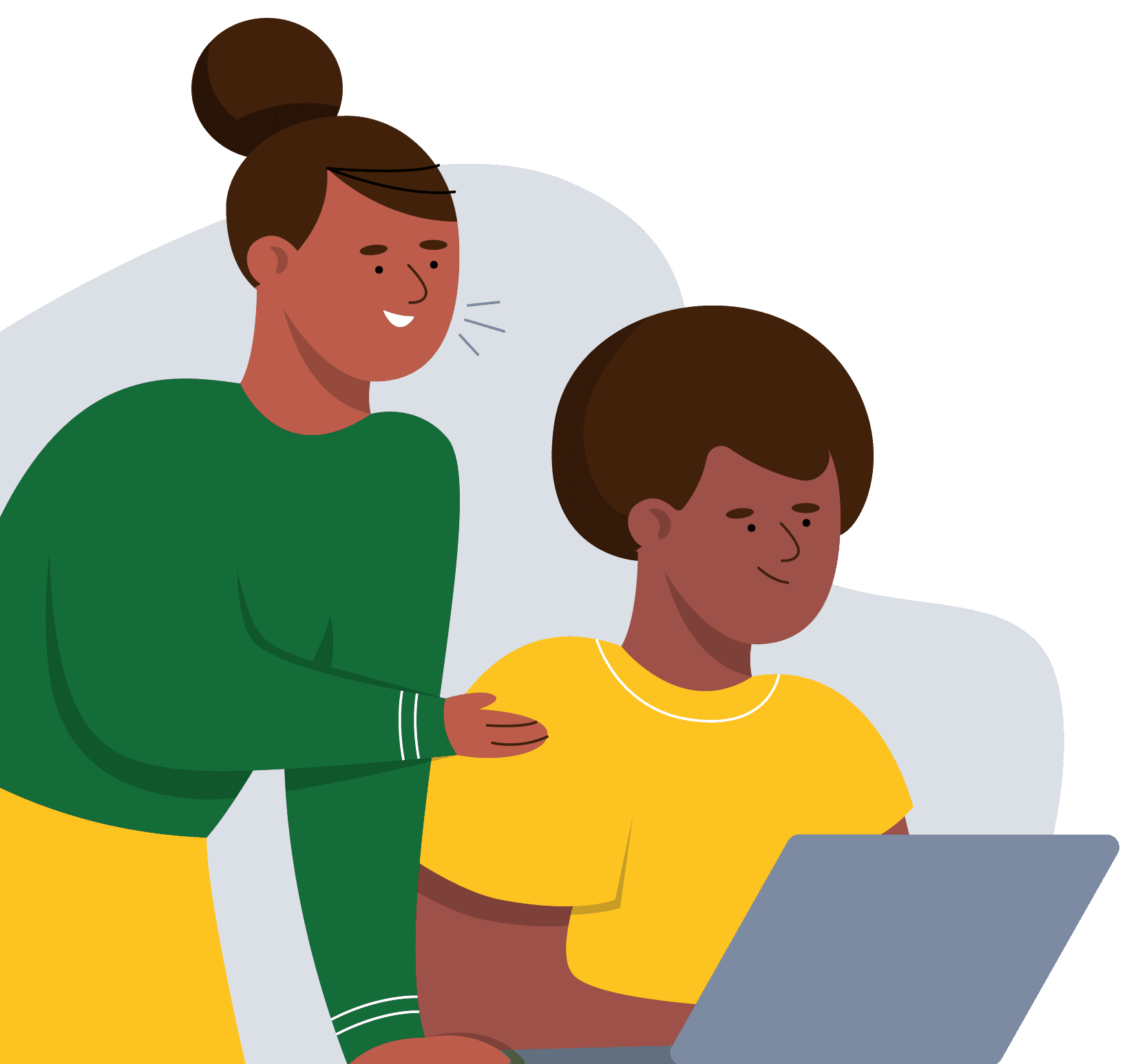 Illustration of a person teaching another person